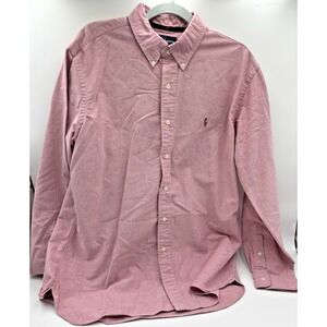 Ralph Lauren Men's Custom Fit XL Pink Button Down Oxford Shirt Flesh Pony